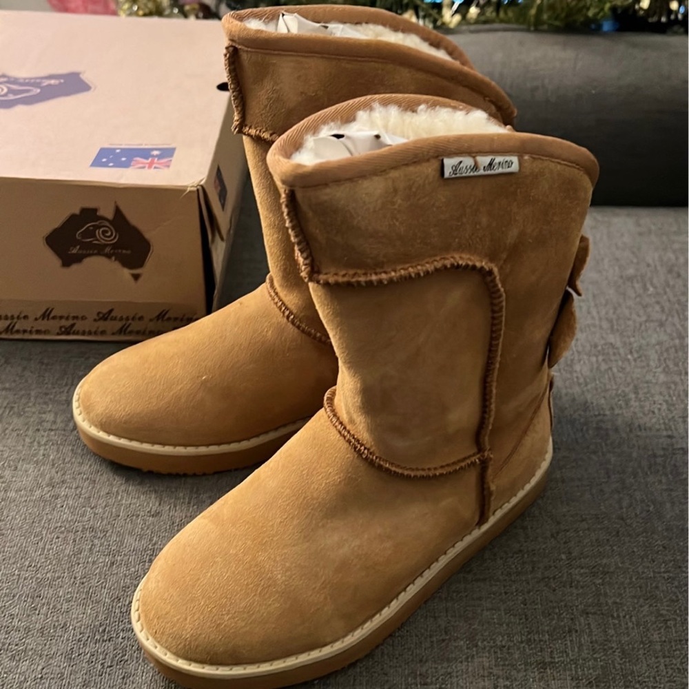SOLD💜Aussie Marino Philippa boot Sz. W5 Color: Chestnut - Picture 2 of 8